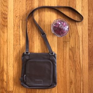 Relic brown leather crossbody purse